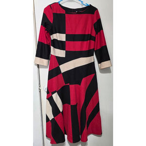 Women's Maison Tara‎ Dress Size 10 Red Black